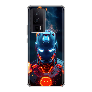 Силиконовый чехол на XIaomi Poco F5 Pro с принтом IronMan Железный человек Силиконовый чехол на XIaomi Poco F5 Pro с принтом IronMan Железный человек