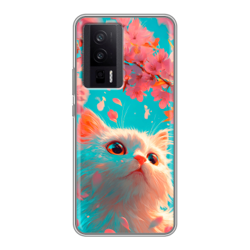 Силиконовый чехол на XIaomi Poco F5 Pro с принтом Красивый кот Силиконовый чехол на XIaomi Poco F5 Pro с принтом Красивый кот