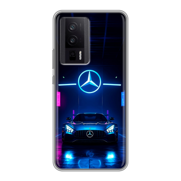 Силиконовый чехол на XIaomi Poco F5 Pro с принтом Mercedes Мерседес
