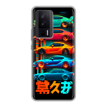 Силиконовый чехол на XIaomi Poco F5 Pro с принтом машины тачки Силиконовый чехол на XIaomi Poco F5 Pro с принтом машины тачки