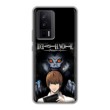 Силиконовый чехол на XIaomi Poco F5 Pro с принтом Death note Тетрадь смерти Силиконовый чехол на XIaomi Poco F5 Pro с принтом Death note Тетрадь смерти