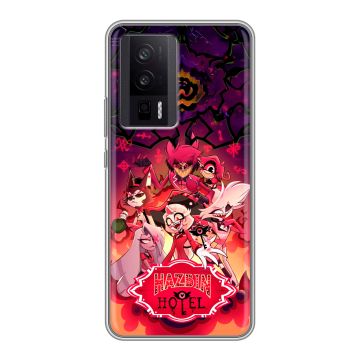 Силиконовый чехол на XIaomi Poco F5 Pro с принтом Hazbin Hotel Отель Хазбин