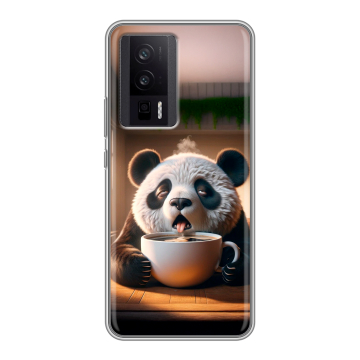 Силиконовый чехол на XIaomi Poco F5 Pro с принтом смешная панда