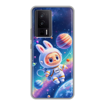 Силиконовый чехол на XIaomi Poco F5 Pro с принтом Labubu Лабубу