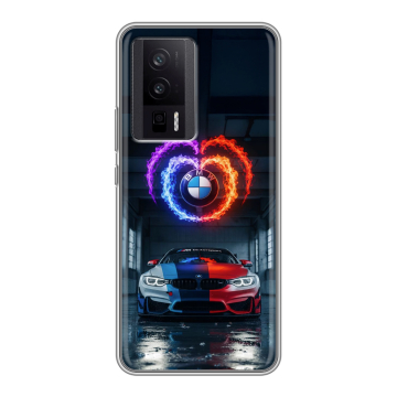 Силиконовый чехол на XIaomi Poco F5 Pro с принтом BMW БМВ