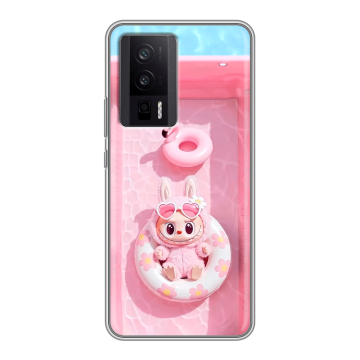 Силиконовый чехол на XIaomi Poco F5 Pro с принтом Labubu Лабубу