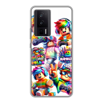 Силиконовый чехол на XIaomi Poco F5 Pro с принтом Roblox Роблокс