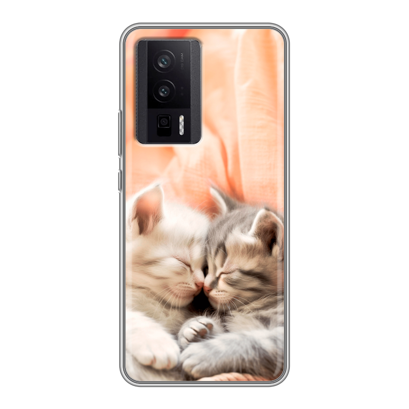 Силиконовый чехол на XIaomi Poco F5 Pro с принтом Котята Силиконовый чехол на XIaomi Poco F5 Pro с принтом Котята