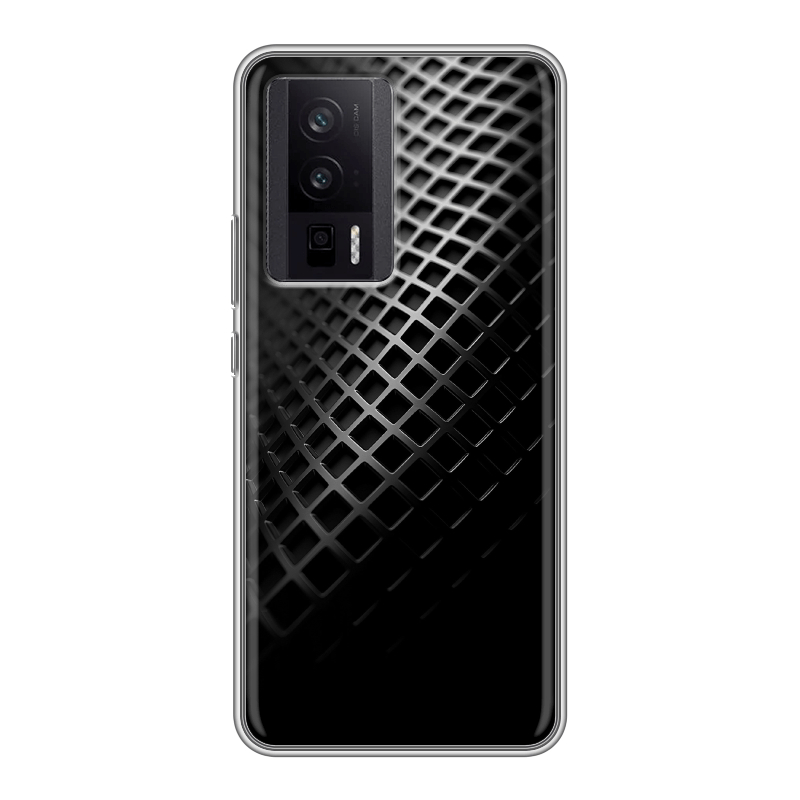 Силиконовый чехол на XIaomi Poco F5 Pro с принтом Текстура металла Силиконовый чехол на XIaomi Poco F5 Pro с принтом Текстура металла