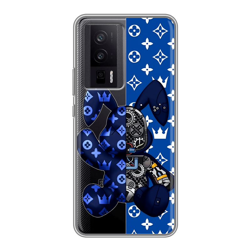 Силиконовый чехол на XIaomi Poco F5 Pro с принтом Луи робот Силиконовый чехол на XIaomi Poco F5 Pro с принтом Луи робот
