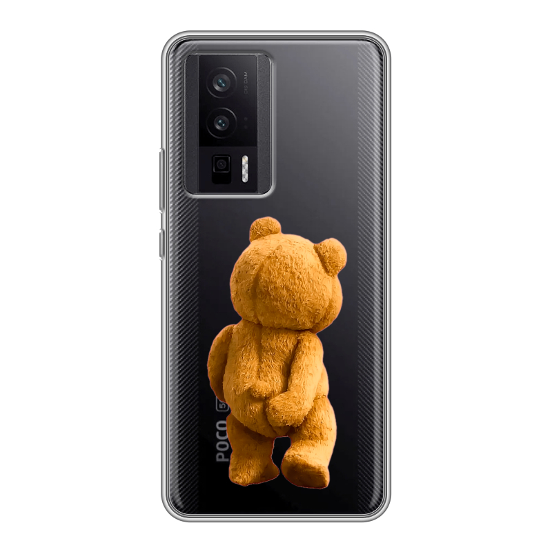 Силиконовый чехол на XIaomi Poco F5 Pro с принтом Медведь Силиконовый чехол на XIaomi Poco F5 Pro с принтом Медведь
