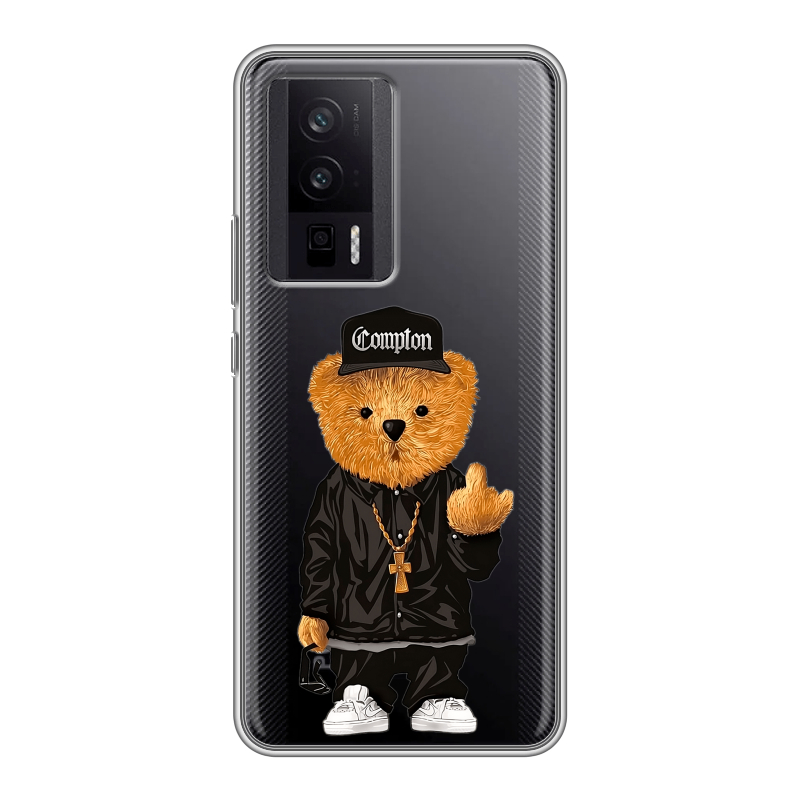 Силиконовый чехол на XIaomi Poco F5 Pro с принтом Плюшевый медведь Силиконовый чехол на XIaomi Poco F5 Pro с принтом Плюшевый медведь