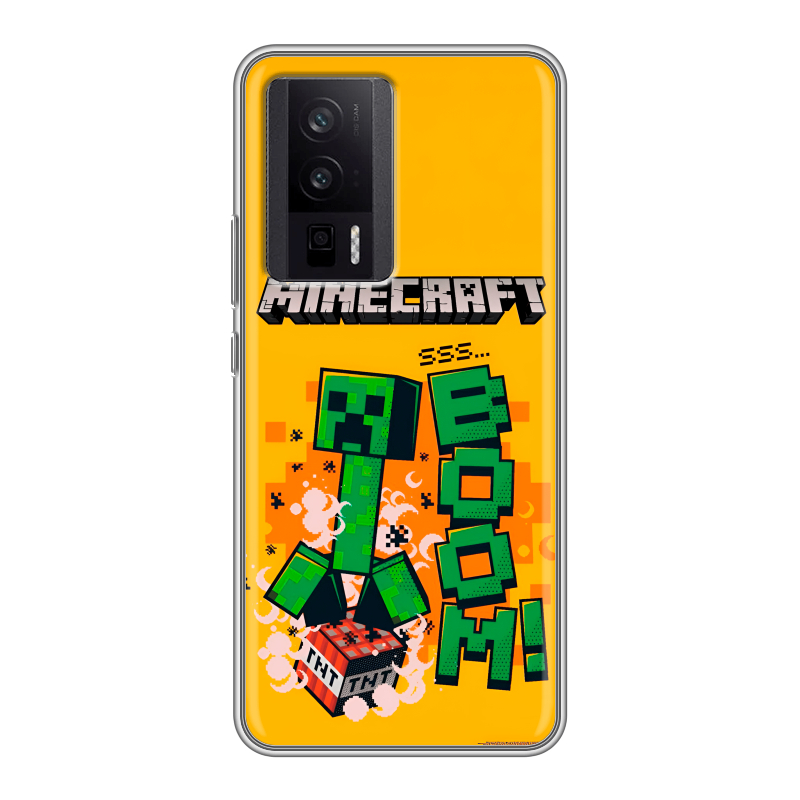 Силиконовый чехол на XIaomi Poco F5 Pro с принтом Майнкрафт Minecraft Силиконовый чехол на XIaomi Poco F5 Pro с принтом Майнкрафт Minecraft