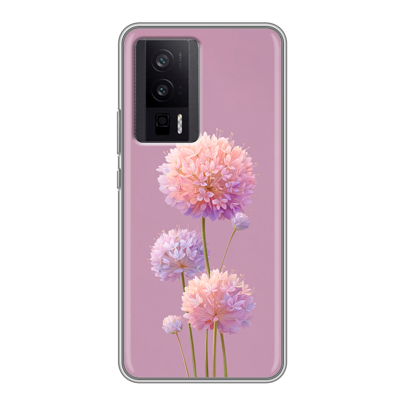 Силиконовый противоударный чехол на XIaomi Poco F5 Pro с принтом Цветы Силиконовый противоударный чехол на XIaomi Poco F5 Pro с принтом Цветы