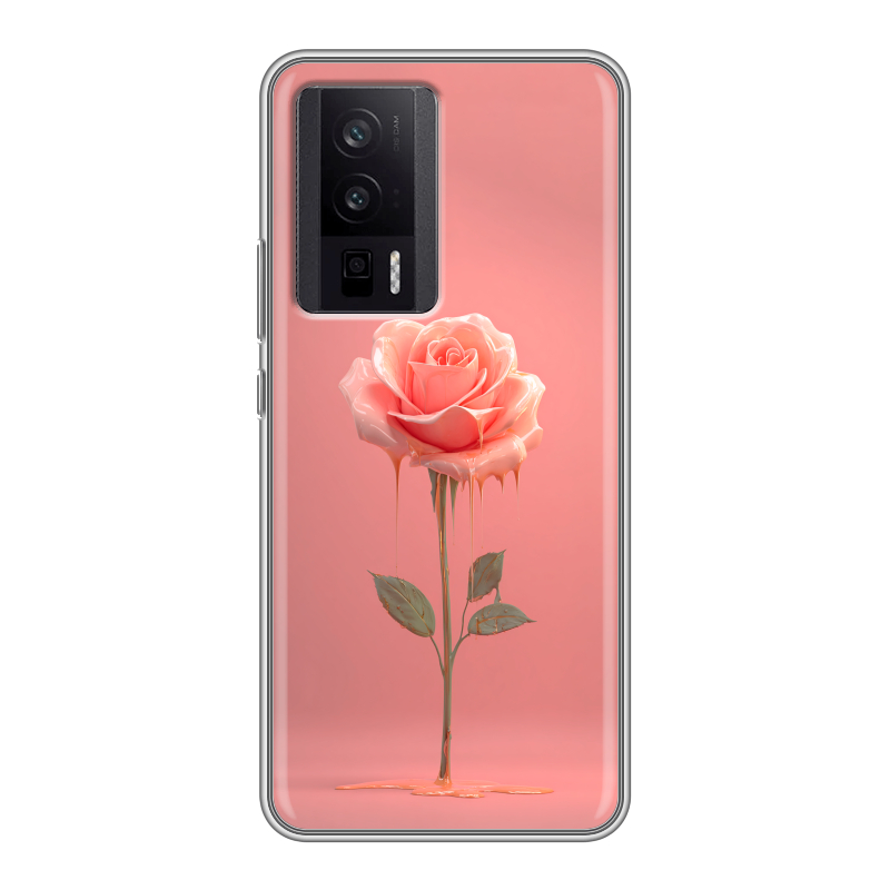 Силиконовый чехол на XIaomi Poco F5 Pro с принтом Розовая роза Силиконовый чехол на XIaomi Poco F5 Pro с принтом Розовая роза