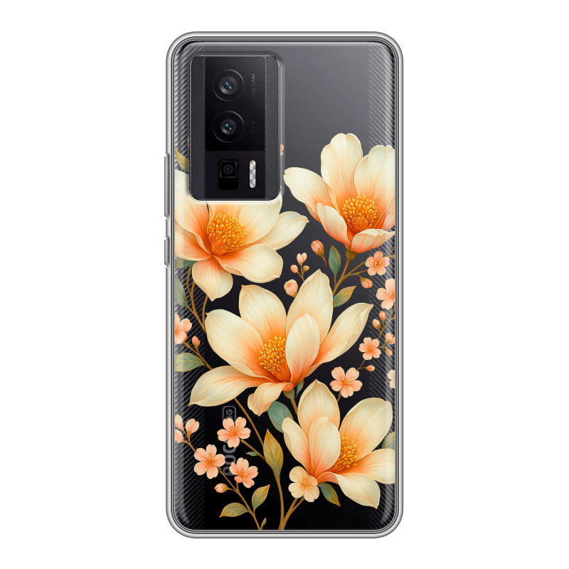 Силиконовый чехол на XIaomi Poco F5 Pro с принтом Цветы Силиконовый чехол на XIaomi Poco F5 Pro с принтом Цветы