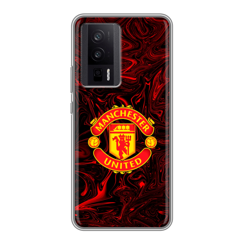 Силиконовый чехол на XIaomi Poco F5 Pro с принтом Manchester United Силиконовый чехол на XIaomi Poco F5 Pro с принтом Manchester United