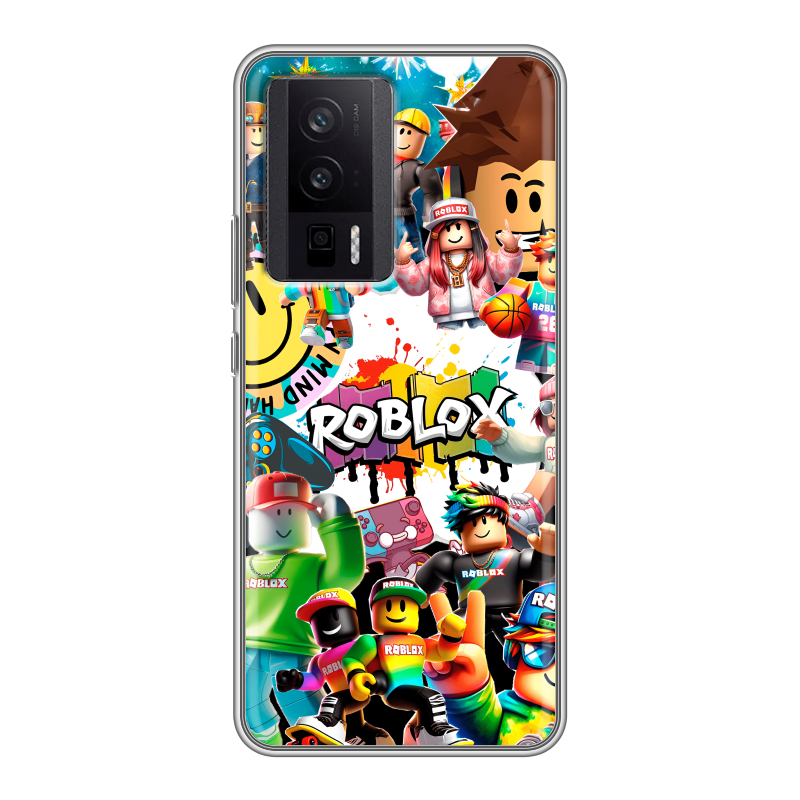 Силиконовый противоударный чехол на XIaomi Poco F5 Pro с принтом Roblox Роблокс Силиконовый противоударный чехол на XIaomi Poco F5 Pro с принтом Roblox Роблокс