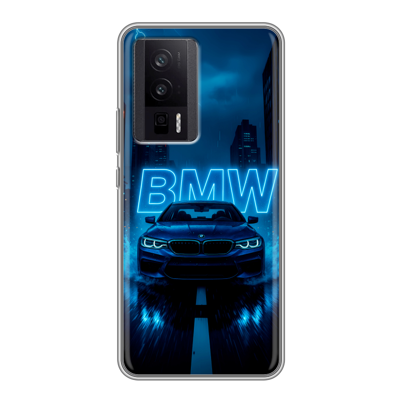 Силиконовый противоударный чехол на XIaomi Poco F5 Pro с принтом BMW БМВ Силиконовый противоударный чехол на XIaomi Poco F5 Pro с принтом BMW БМВ