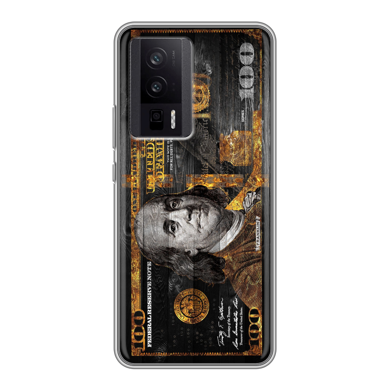 Силиконовый чехол на XIaomi Poco F5 Pro с принтом Доллар деньги Силиконовый чехол на XIaomi Poco F5 Pro с принтом Доллар деньги