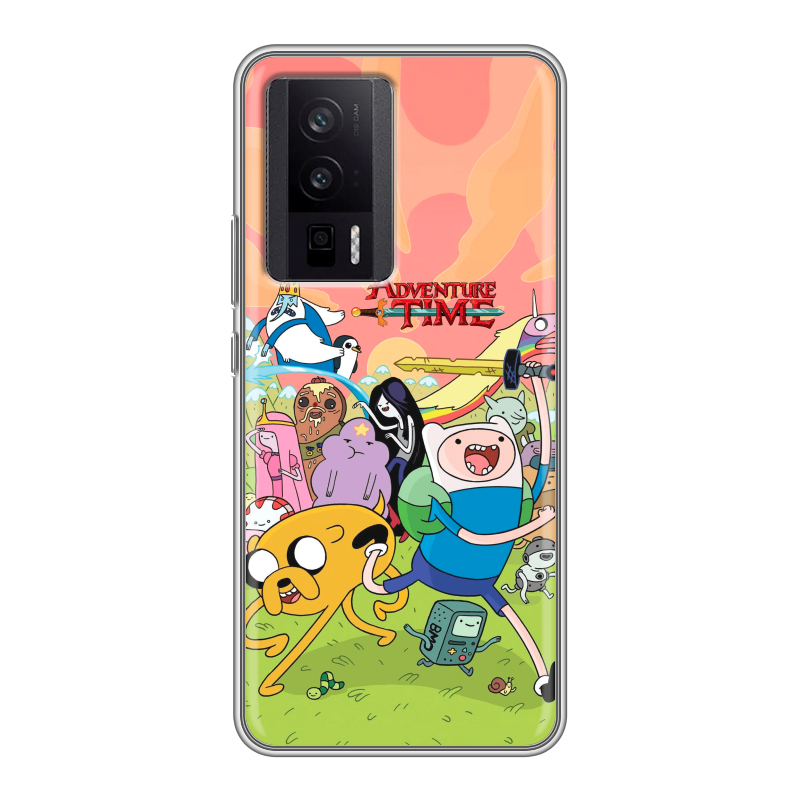 Силиконовый чехол на XIaomi Poco F5 Pro с принтом Adventure time Время приключений Силиконовый чехол на XIaomi Poco F5 Pro с принтом Adventure time Время приключений