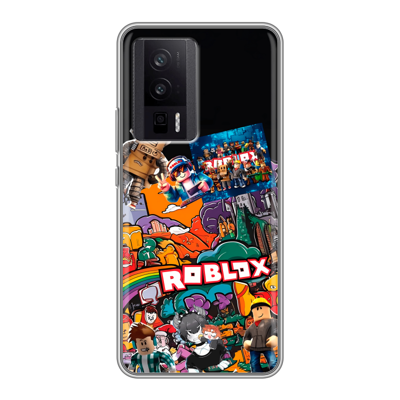 Силиконовый противоударный чехол на XIaomi Poco F5 Pro с принтом Roblox Роблокс Силиконовый противоударный чехол на XIaomi Poco F5 Pro с принтом Roblox Роблокс