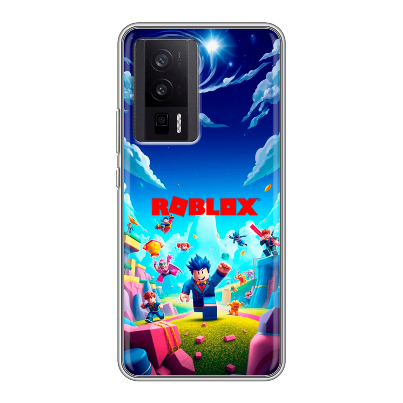 Силиконовый противоударный чехол на XIaomi Poco F5 Pro с принтом Roblox Роблокс Силиконовый противоударный чехол на XIaomi Poco F5 Pro с принтом Roblox Роблокс