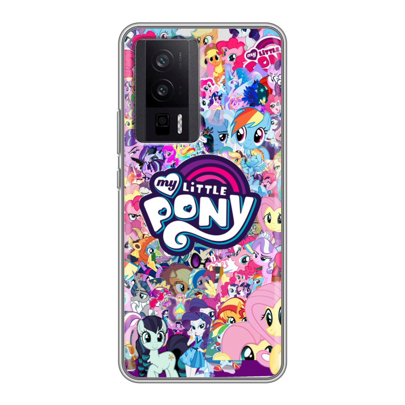 Силиконовый противоударный чехол на XIaomi Poco F5 Pro с принтом My little pony Дружба чудо Силиконовый противоударный чехол на XIaomi Poco F5 Pro с принтом My little pony Дружба чудо