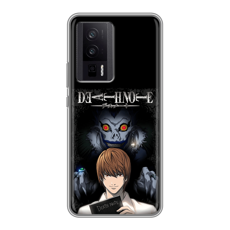 Силиконовый чехол на XIaomi Poco F5 Pro с принтом Death note Тетрадь смерти Силиконовый чехол на XIaomi Poco F5 Pro с принтом Death note Тетрадь смерти