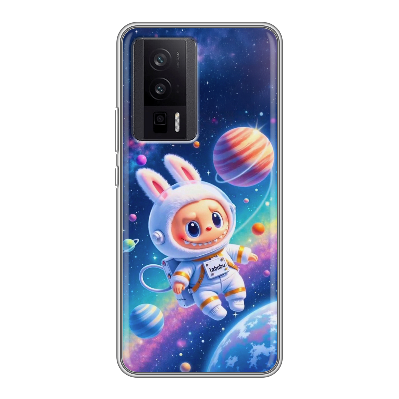 Силиконовый противоударный чехол на XIaomi Poco F5 Pro с принтом Labubu Лабубу Силиконовый противоударный чехол на XIaomi Poco F5 Pro с принтом Labubu Лабубу
