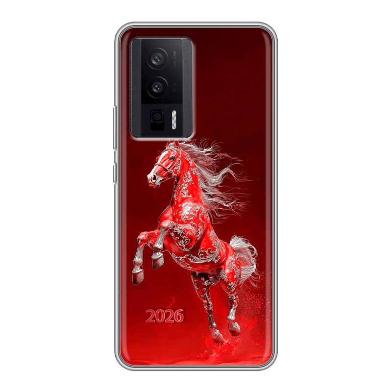 Силиконовый противоударный чехол на XIaomi Poco F5 Pro с принтом Новый год Силиконовый противоударный чехол на XIaomi Poco F5 Pro с принтом Новый год