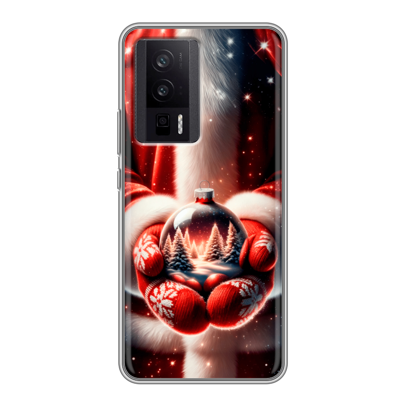 Силиконовый противоударный чехол на XIaomi Poco F5 Pro с принтом Новый год Силиконовый противоударный чехол на XIaomi Poco F5 Pro с принтом Новый год