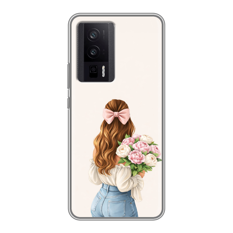 Силиконовый чехол на XIaomi Poco F5 Pro с принтом женский Силиконовый чехол на XIaomi Poco F5 Pro с принтом женский