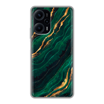 Силиконовый чехол на XIaomi Poco F5 с принтом Мрамор зеленое золото Силиконовый чехол на XIaomi Poco F5 с принтом Мрамор зеленое золото