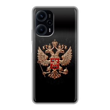 Силиконовый чехол на XIaomi Poco F5 с принтом Герб России Силиконовый чехол на XIaomi Poco F5 с принтом Герб России