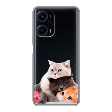 Силиконовый чехол на XIaomi Poco F5 с принтом Кошки Силиконовый чехол на XIaomi Poco F5 с принтом Кошки