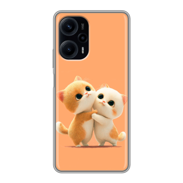 Силиконовый чехол на XIaomi Poco F5 с принтом Милые котики Силиконовый чехол на XIaomi Poco F5 с принтом Милые котики