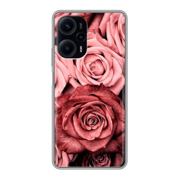 Силиконовый чехол на XIaomi Poco F5 с принтом Цветы розы Силиконовый чехол на XIaomi Poco F5 с принтом Цветы розы