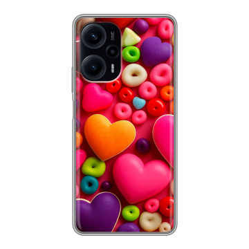 Силиконовый чехол на XIaomi Poco F5 с принтом Сердечки Силиконовый чехол на XIaomi Poco F5 с принтом Сердечки