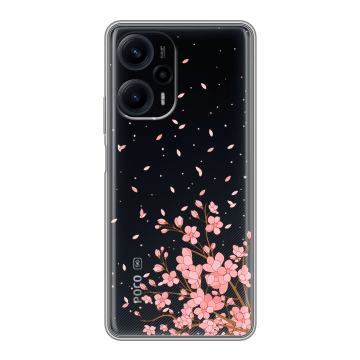 Силиконовый чехол на XIaomi Poco F5 с принтом Ветка сакуры