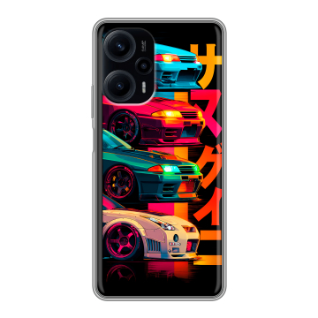 Силиконовый чехол на XIaomi Poco F5 с принтом Гоночные машины Силиконовый чехол на XIaomi Poco F5 с принтом Гоночные машины
