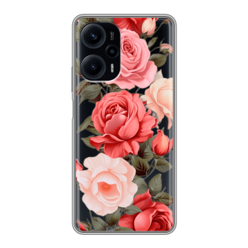 Силиконовый чехол на XIaomi Poco F5 с принтом Розы