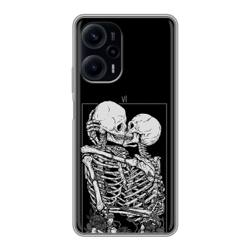 Силиконовый чехол на XIaomi Poco F5 с принтом Поцелуй скелетов
