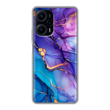 Силиконовый чехол на XIaomi Poco F5 с принтом синий мрамор