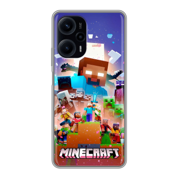Силиконовый чехол на XIaomi Poco F5 с принтом Майнкрафт Minecraft