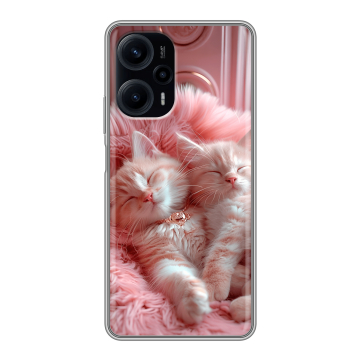 Силиконовый чехол на XIaomi Poco F5 с принтом котята котики