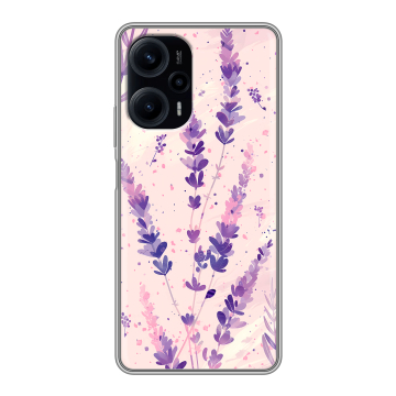 Силиконовый чехол на XIaomi Poco F5 с принтом цветы лаванда