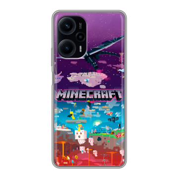 Силиконовый чехол на XIaomi Poco F5 с принтом Майнкрафт Minecraft