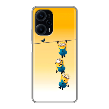 Силиконовый чехол на XIaomi Poco F5 с принтом Миньоны