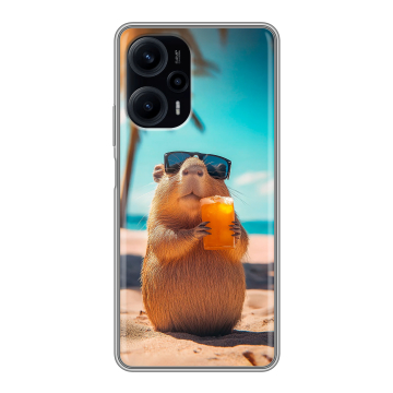 Силиконовый чехол на XIaomi Poco F5 с принтом Капибара Силиконовый чехол на XIaomi Poco F5 с принтом Капибара